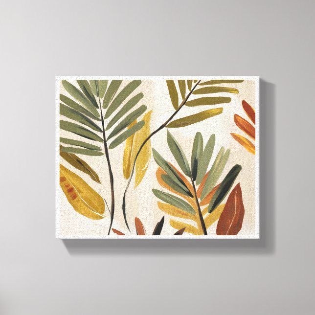 Elegante Tropical Leaf Art - Minimalistisch botani Leinwanddruck (Vorderseite)