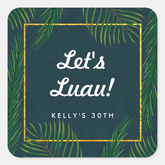 Elegante Tropical Luau Party Stickers (Vorderseite)
