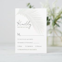 Elegante Tropical Palm Leaf UAWG Response Card RSVP Karte