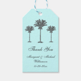 Elegante Tropical Palm Tree Aqua Wedding Vielen Da Geschenkanhänger
