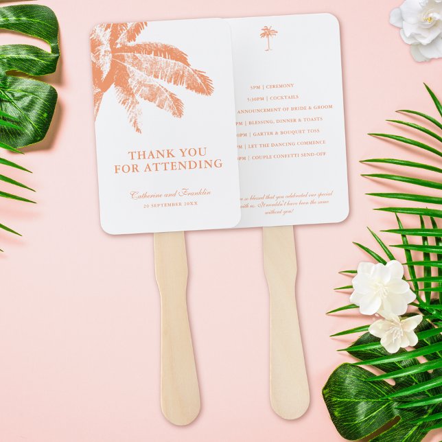 Elegante Tropical Palm Tree Wedding Timeline Fächer (Von Creator hochgeladen)