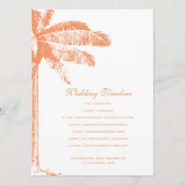 Elegante Tropical Palm Tree Wedding Timeline Programm