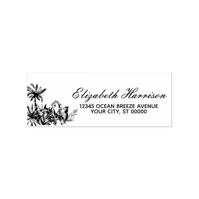 Elegante Tropical Palm Trees Rücksendeadresse Gummistempel (Prägung)