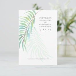 Elegante Tropical Save the Date Wedding Foto Card