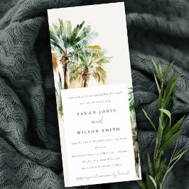 Elegante Tropical Watercolor Palmen Verlobung Einladung