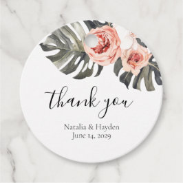 Elegante Tropics Floral Gastgeschenk Hochzeit Tag Geschenkanhänger