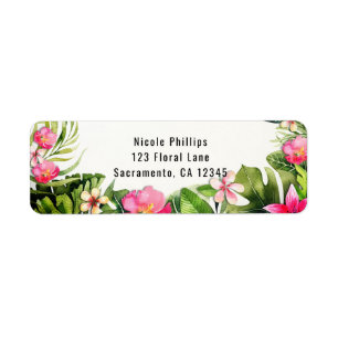 Elegante Tropics Green Blätter Floral Wasserfarbe