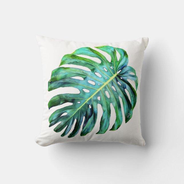 Elegante tropische Blatt-Fotografie Hawaiis Kissen (Vorderseite)