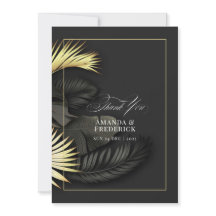 Elegante tropische Blätter in Schwarz und Gold Hoc