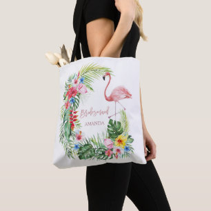 Elegante tropische Blume Flamingo Bridesmaid Tasche