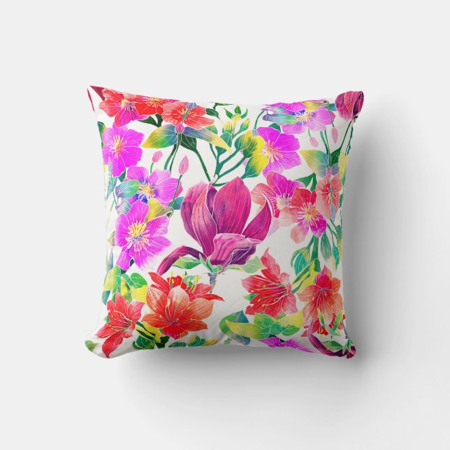Elegante tropische Blume Kissen (Vorderseite)