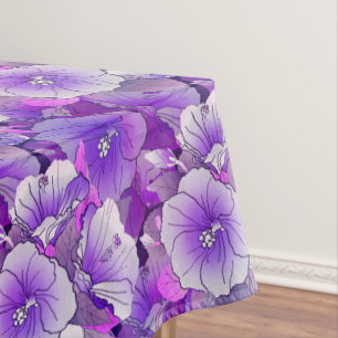 Elegante tropische Blume mit Lila und weißem Hibis Tischdecke