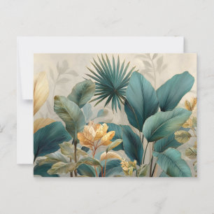 Elegante tropische Botanische Wand Postkarte