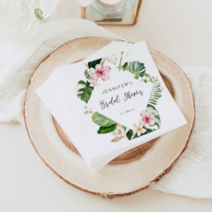 Elegante tropische Brautparty-Servietten Serviette