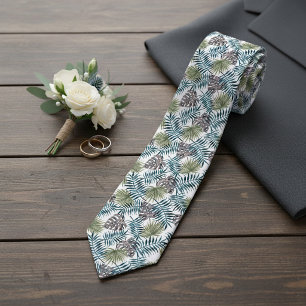 Elegante tropische grüne Palmbaumblätter Sommer Ku Krawatte