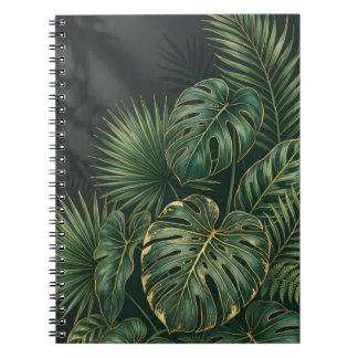 Elegante tropische Monstera-Blätter Botanisch Notizblock