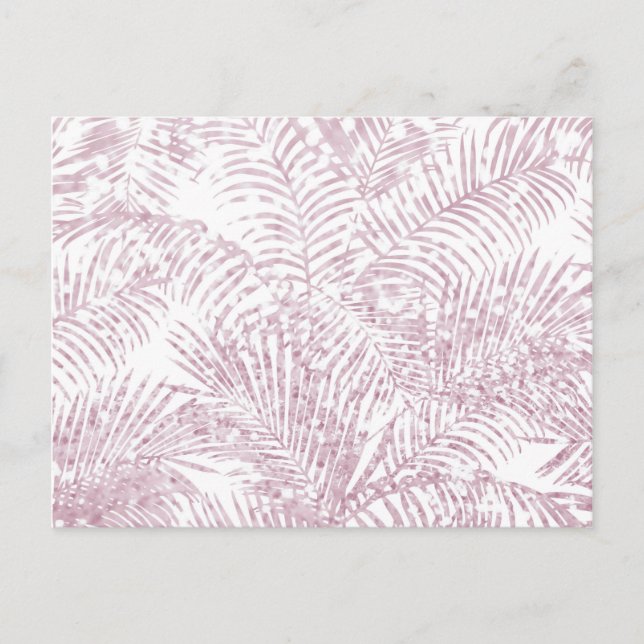 Elegante tropische Rosa Imitate Glitzer Palme Postkarte (Vorderseite)