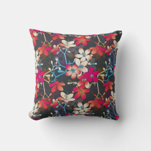 Elegante tropische, rosa, orange weiße Blume Kissen