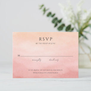 Elegante tropische Sonnenuntergangs-Aquarell-Hochz RSVP Karte