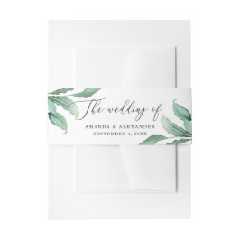 Elegante tropische Vegetation Hochzeit Einladungsbanderole
