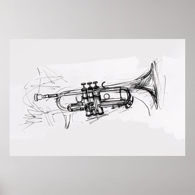 Elegante Trumpet Sketch - Poster (Vorne)
