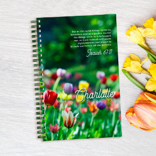 Elegante Tulip Blumengarten Personalisiert Notizbuch