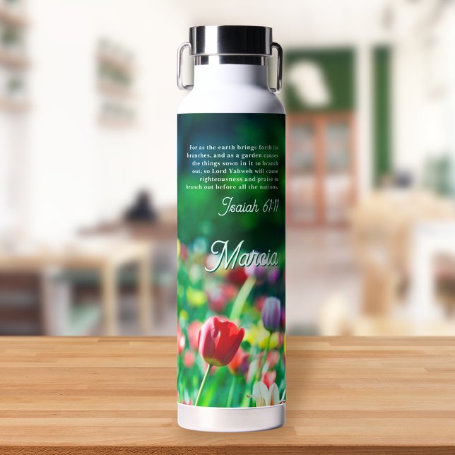 Elegante Tulip Blumengarten Personalisiert Trinkflasche (Von Creator hochgeladen)