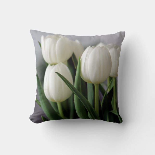 Elegante Tulip und Rose Floralische Blume Fotograf Kissen (Vorderseite)