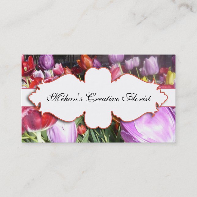 Elegante Tulpe-Blumenphotographie Bisness Karte (Vorderseite)