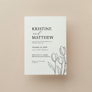 Elegante Tulpen-Blumen-Hochzeitseinladung im Frühl Einladung