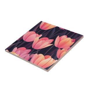 Elegante Tulpen-Keramikfliesen für den Kochbereich Fliese