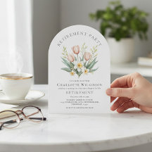 Elegante Tulpen-Narzissen-Torbogen-Einladung zum R