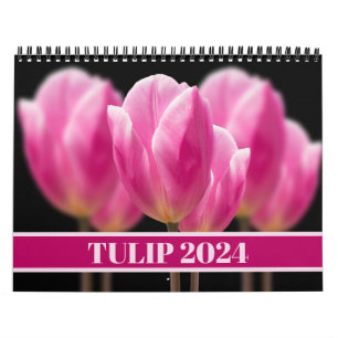 Elegante Tulpen- und Rosen-Blumenfotografie Kalender