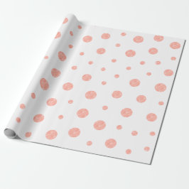 Elegante Tupfen - weiches rosa Goldweiß Geschenkpapier