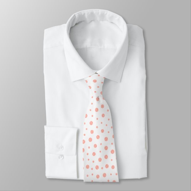 Elegante Tupfen - weiches rosa Goldweiß Krawatte (Gebunden)