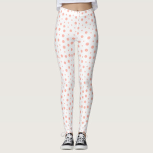 Elegante Tupfen - weiches rosa Goldweiß Leggings