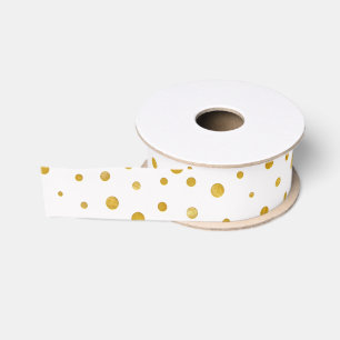 Elegante Tupfen - weißes Gold Ripsband