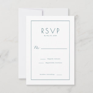 Elegante Türkis Antwortkarte RSVP Karte