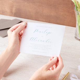 Elegante Türkis-Minimalistische Hochzeitseinladung