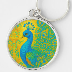 Elegante Türkis Peacock Bird Decorative Schlüsselanhänger