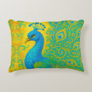 Elegante Türkis Peacock Dekorativ Dekokissen