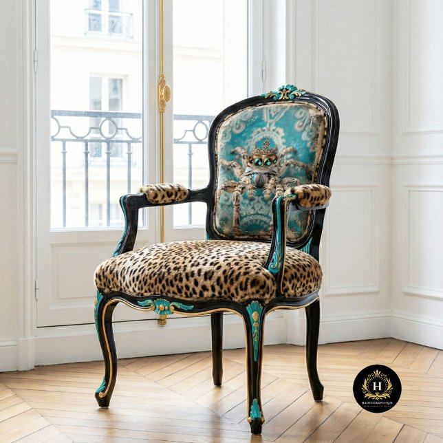 Elegante Türkis Regal Crowned Spider Art Seidenpapier (Von Creator hochgeladen)