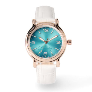 Elegante Türkis-Uhr mit Roségold-Armbanduhr Armbanduhr