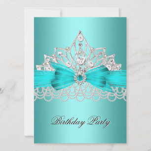 Elegante Türkisblaue Diamant Tiara Juwel Perlen 3 Einladung