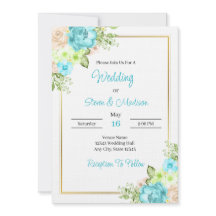 Elegante Türkisblaue Florale Hochzeit