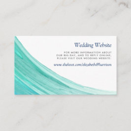 Elegante türkise Tides Beach Wedding Website Begleitkarte