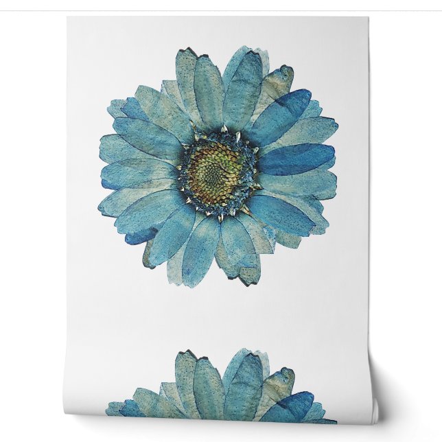 Elegante türkisfarbene Blume Tapete (Abrollen)