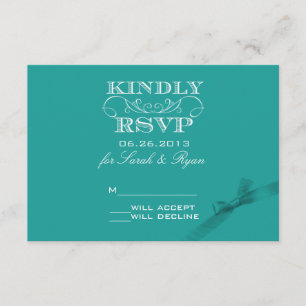 Elegante türkisfarbene RSVP-Karte mit Multifunktio RSVP Karte