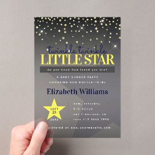 Elegante Twinkle Twinkle Little Star Baby Shower Acryleinladungen