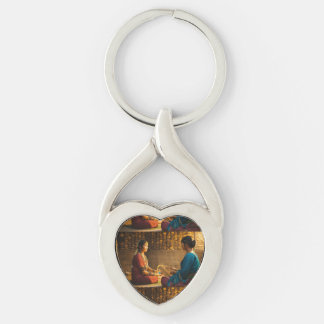 Elegante Twisted Heart Keychain mit Vintag Art De Schlüsselanhänger